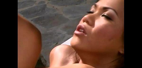  Sabrine Maui Asian Chick Poolside Outdoor Fucking